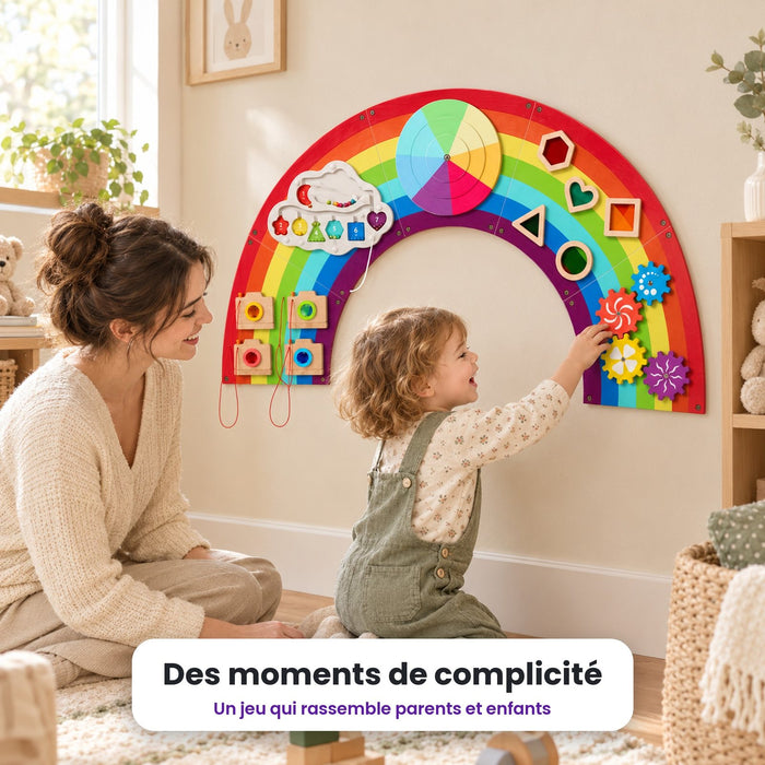 Busy board mural Arc-en-ciel : enfant qui joue