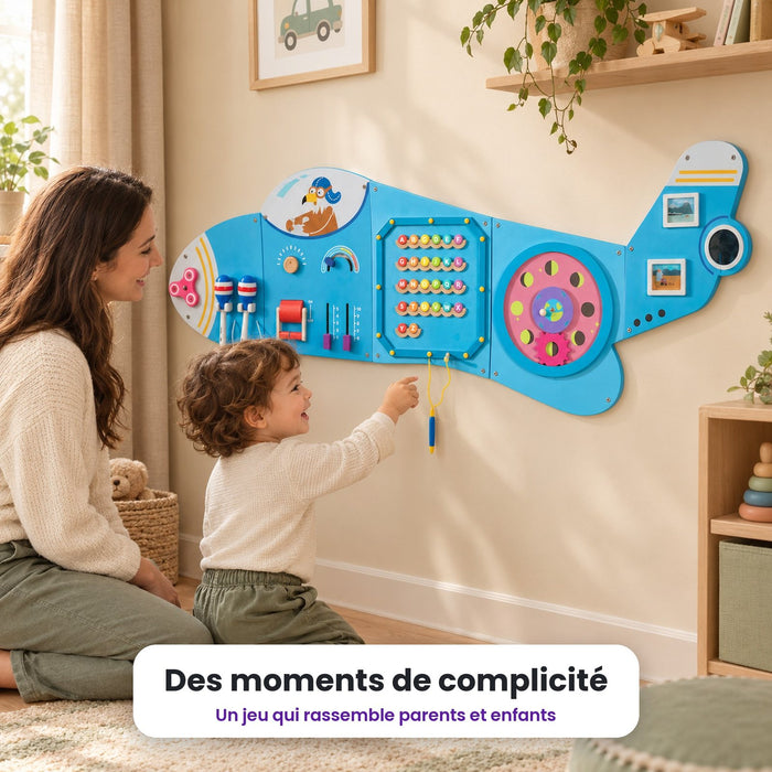 Busy board mural Avion du pilote : enfant qui joue