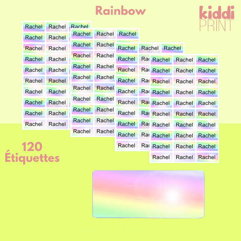 kiddiprint.com 0 Rainbow / 120 pcs Étiquettes Autocollantes Personnalisées