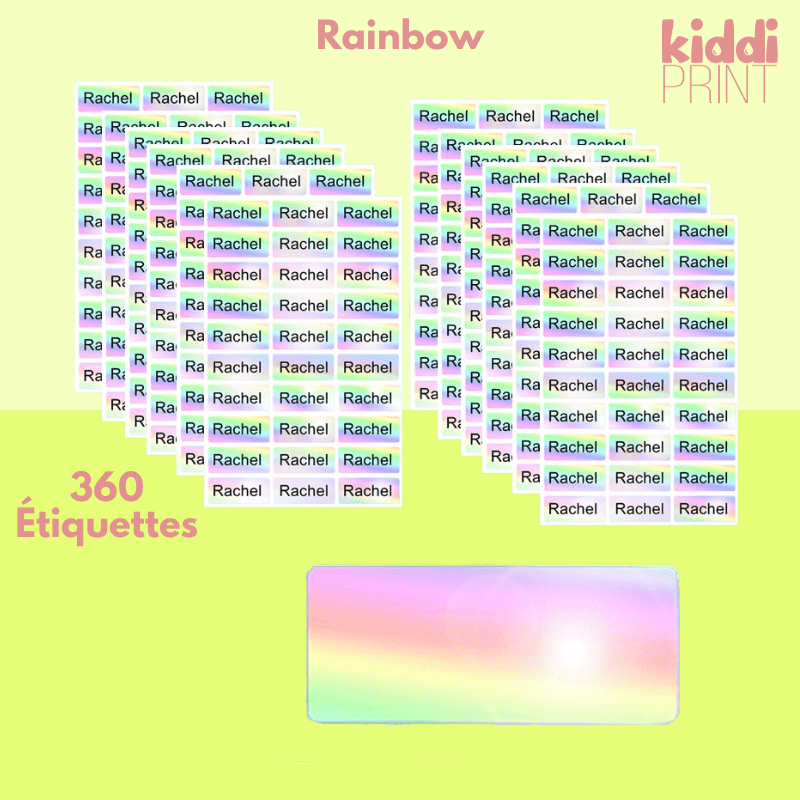 kiddiprint.com 0 Rainbow / 360pcs Étiquettes Autocollantes Personnalisées