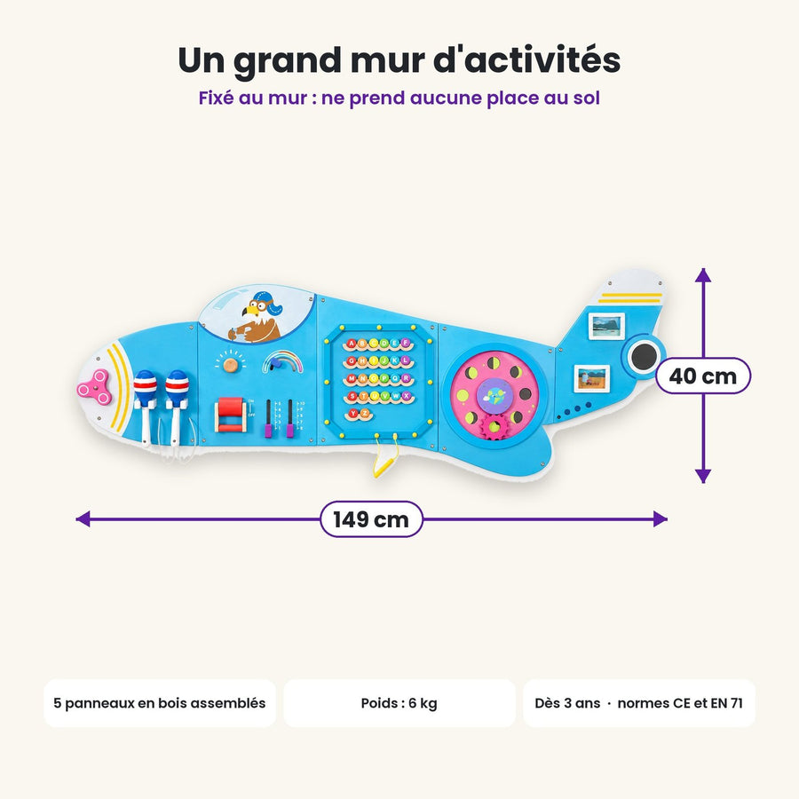 Dimensions du busy board Avion du pilote