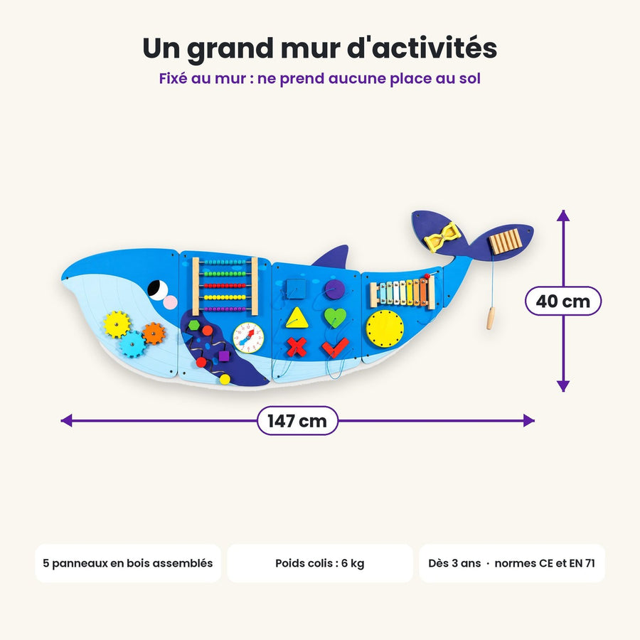 Dimensions du busy board Baleine