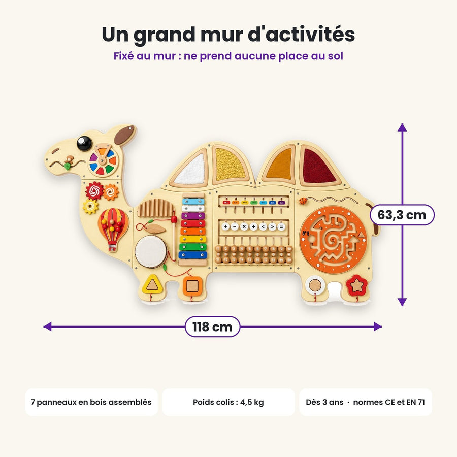 Dimensions du busy board Chameau
