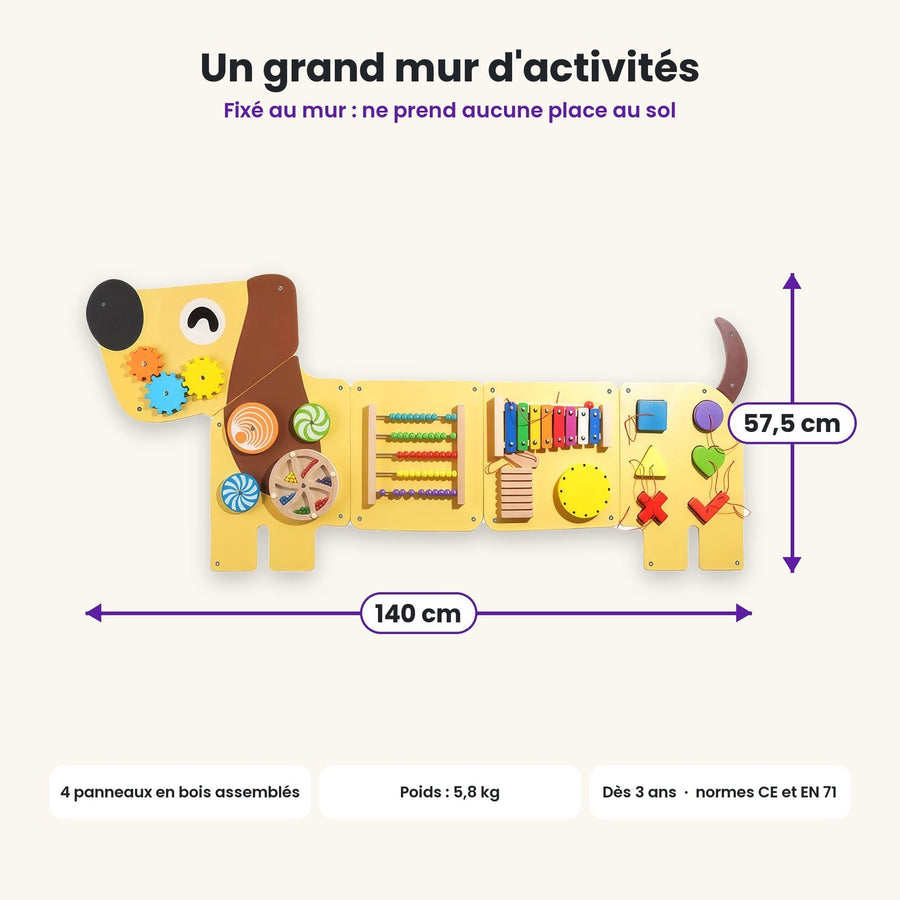 Dimensions du busy board Chien