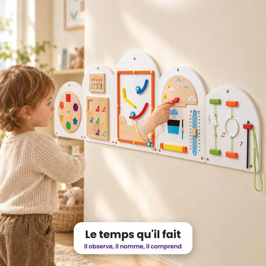 Busy board mural Nuage blanc : enfant qui joue