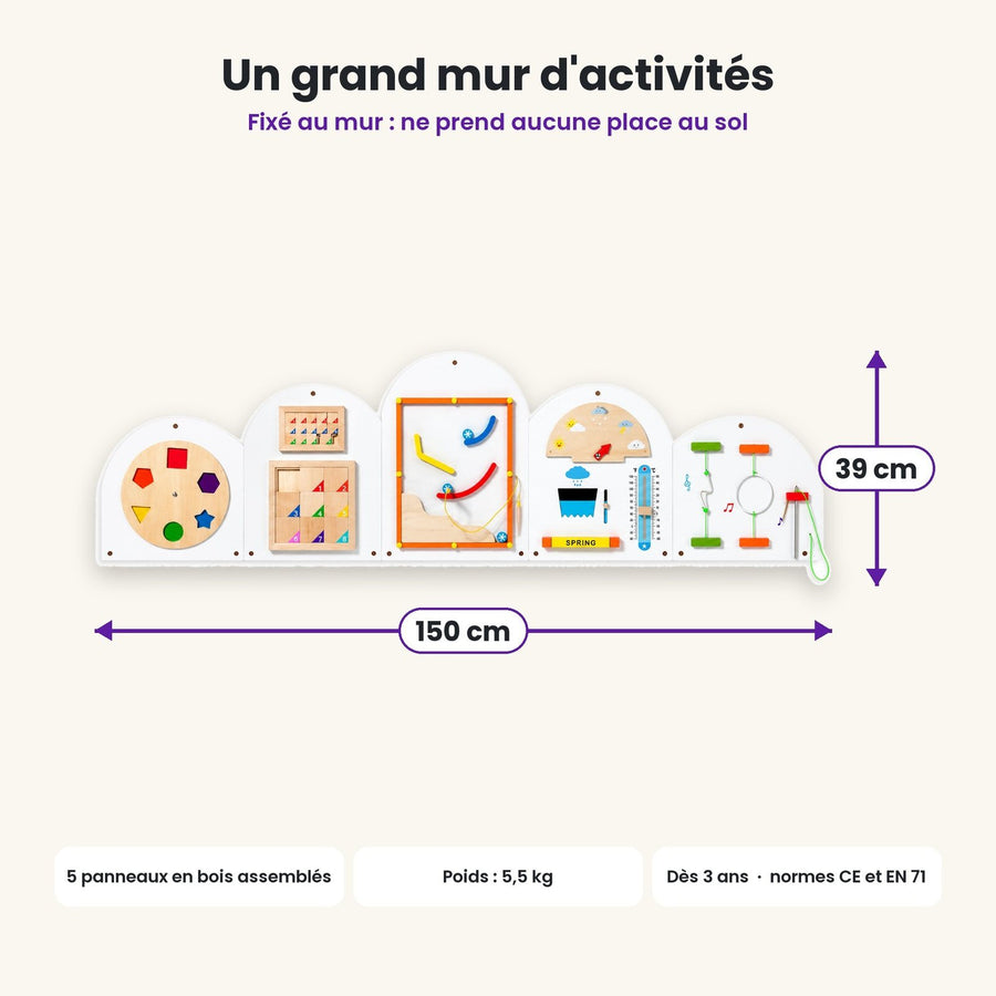 Dimensions du busy board Nuage blanc