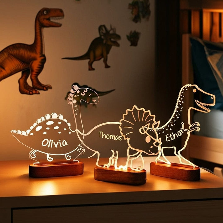 kiddiprint.com Veilleuse KiddiLight™ - Veilleuse LED Dinosaure Personnalisée pour Chambre de Bébé