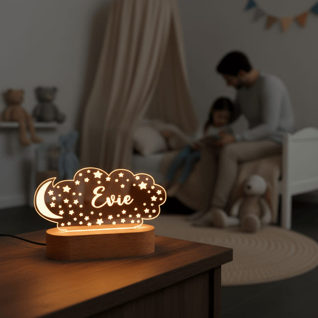 Lampe Enfant Personnalisable Avec Prénom - Veilleuse LED (motifs Variés) - Fabriquée En Espagne - Cadeau Naissance, Baptême, Anniversaire - 1