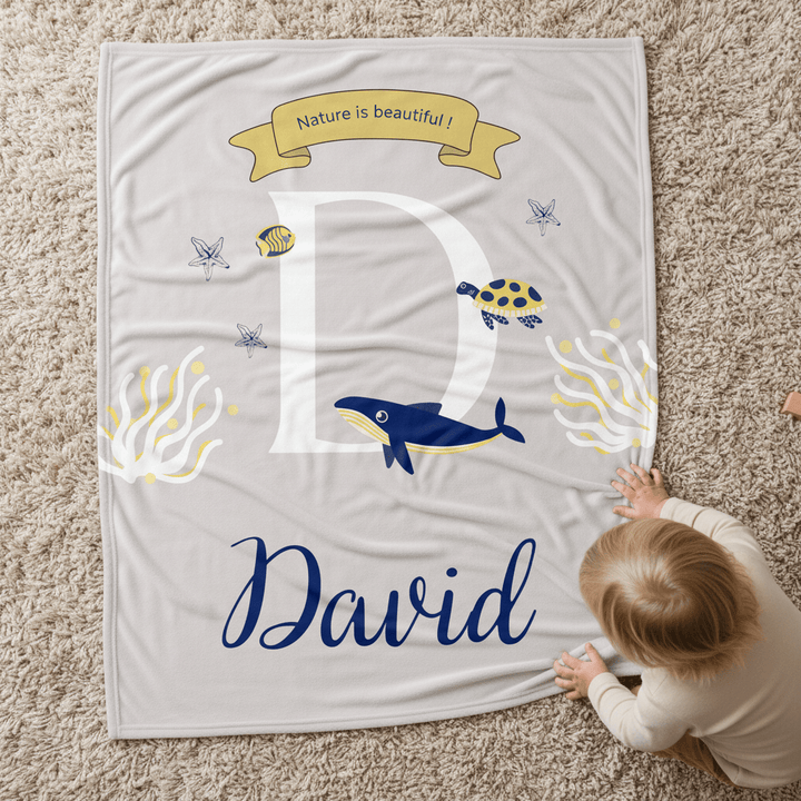 kiddiprint.com Couverture KiddiMinky™ Nature Is Beautiful - Couverture Plaid Personnalisée Bébé