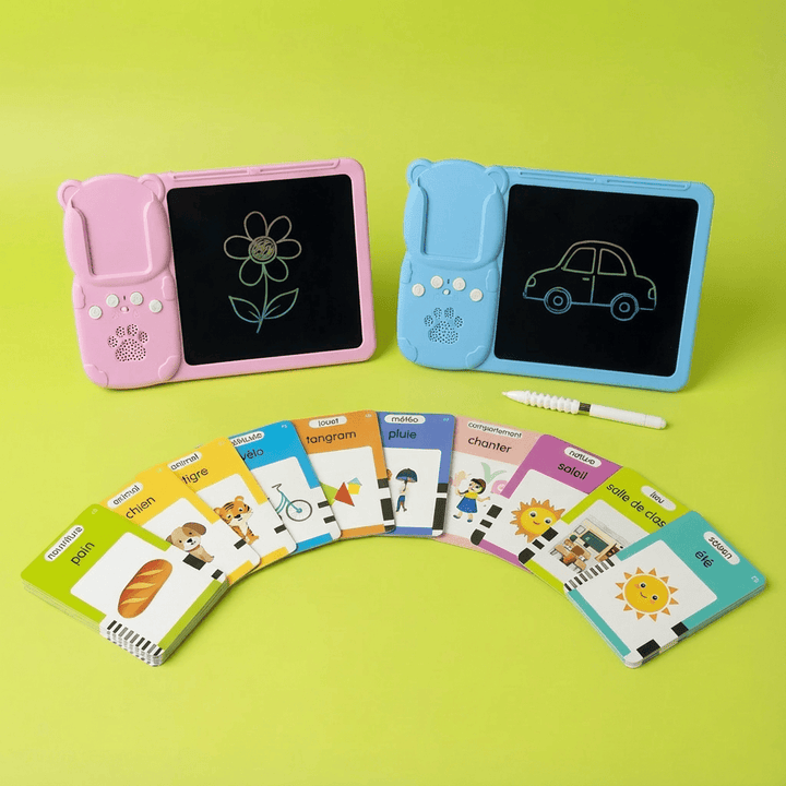 kiddiprint.com Tablette à Dessin KiddiPad+™ - Tablette à Dessin Interactive avec Cartes Parlantes