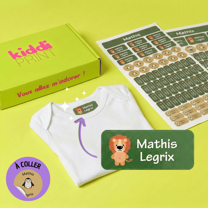 kiddiprint.com KiddiTag - Étiquettes Vêtement et Objet Autocollantes Personnalisées