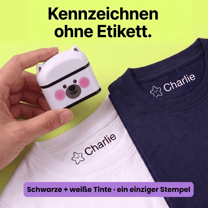 kiddiprint.com Tampon Pack Complet Stamppi+ — Tampon Textile Double Face pour Vêtements