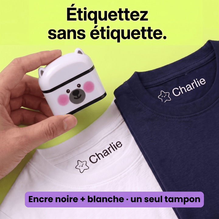 kiddiprint.com Tampon Pack Complet Stamppi+ — Tampon Textile Double Face pour Vêtements