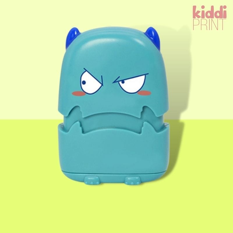 kiddiprint.com 0 Grincheux Cyan Stamppi™ - Monster Mignon Tampon Personnalisé