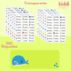 kiddiprint.com 0 Transparente / 360pcs Étiquettes Autocollantes Personnalisées